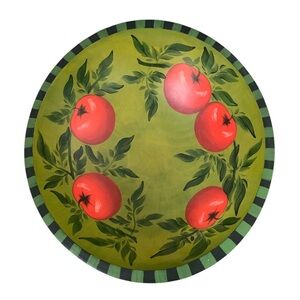 Sherwood Forest Designs Garden Tomatoes Hand Turned Hand Painted Large Bowl